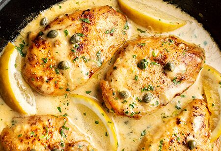 دستور تهیه پیکاتای مرغ با سس لیمویی